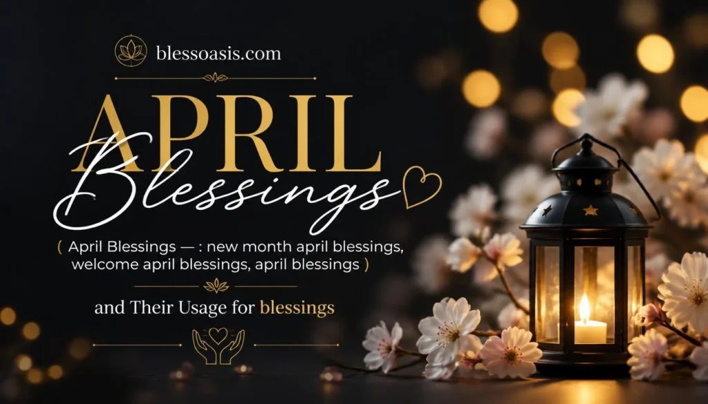 Beautiful spring flowers with April blessings quote