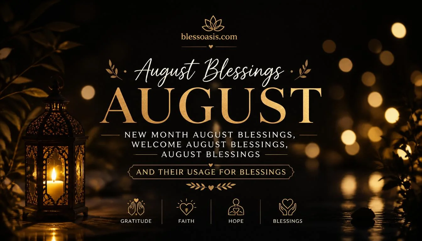 Welcome August blessings with golden sunrise