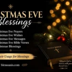 Christmas Eve blessing text message on phone with tree lights