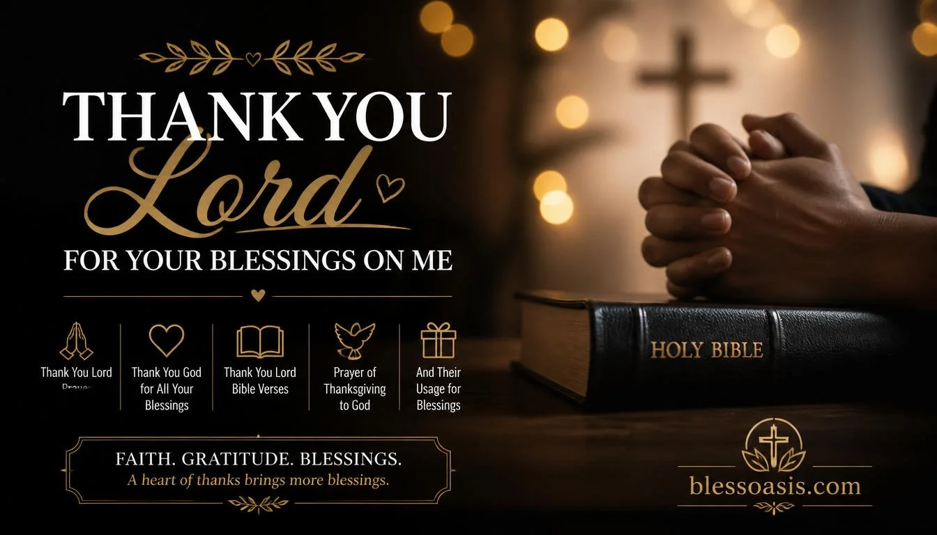 Open Bible with a Thank You Lord for Your Blessings verse