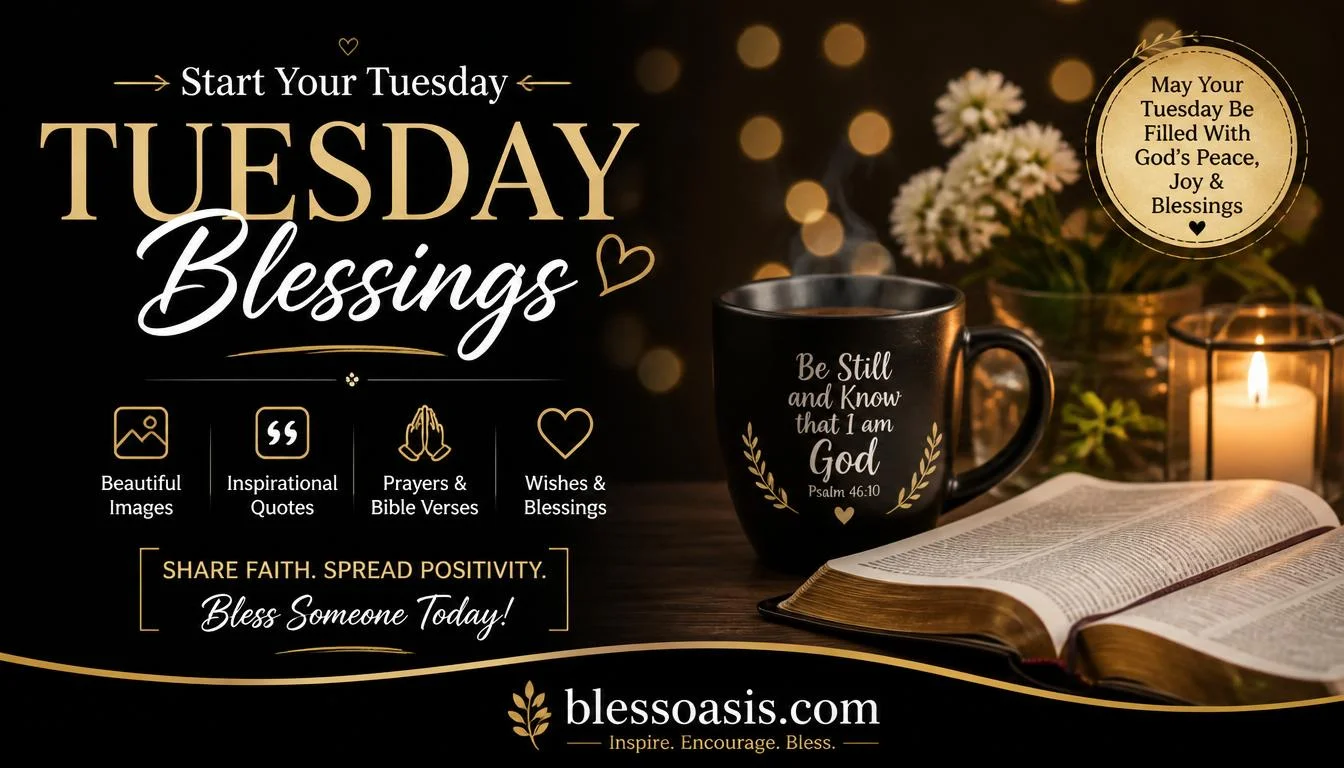 Blessed Tuesday image with Bible verse overlay