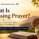 Family holding hands while saying a blessing prayer